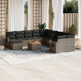 14-piece garden sofa set with gray synthetic rattan cushions by , Garden sets - Ref: Foro24-3257194, Price: 822,86 €, Discoun...