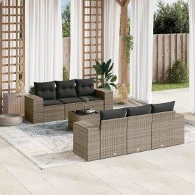 7-teiliges Gartensofa-Set mit grauen PE-Rattan-Kissen von , Gartensets - Ref: Foro24-3254647, Preis: 565,98 €, Rabatt: %