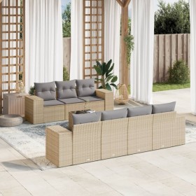 Garden sofa set with beige cushions 8 pcs PE rattan by , Garden sets - Ref: Foro24-3254666, Price: 721,00 €, Discount: %