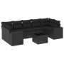 8-teiliges Gartensofa-Set und schwarze synthetische Rattankissen von , Gartensets - Ref: Foro24-3254672, Preis: 586,87 €, Rab...