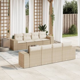 9-teiliges Gartensofa-Set mit beigen synthetischen Rattankissen von , Gartensets - Ref: Foro24-3254685, Preis: 732,99 €, Raba...