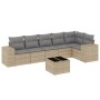 7-teiliges Gartensofa-Set und beigefarbene synthetische Rattankissen von , Gartensets - Ref: Foro24-3254936, Preis: 558,81 €,...