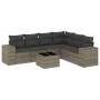 7-piece garden sofa set with gray PE rattan cushions by , Garden sets - Ref: Foro24-3254957, Price: 512,73 €, Discount: %