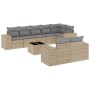 9-teiliges Gartensofa-Set mit beigen synthetischen Rattankissen von , Gartensets - Ref: Foro24-3255166, Preis: 786,95 €, Raba...