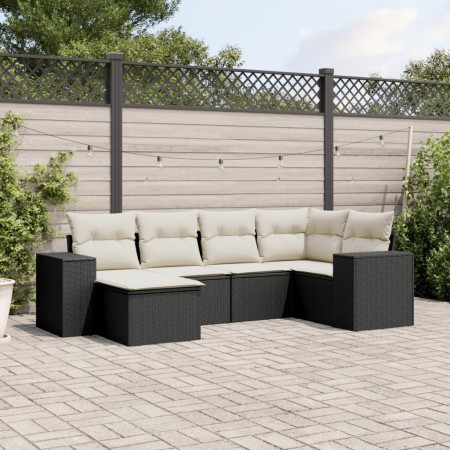 6-piece garden sofa set and black synthetic rattan cushions by , Garden sets - Ref: Foro24-3255193, Price: 419,08 €, Discount: %