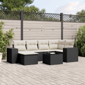 7-piece garden dining set and black synthetic rattan cushions by , Garden sets - Ref: Foro24-3255203, Price: 483,08 €, Discou...