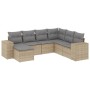 7-teiliges Gartensofa-Set und beigefarbene synthetische Rattankissen von , Gartensets - Ref: Foro24-3255236, Preis: 537,57 €,...