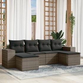 6-piece garden furniture set and gray synthetic rattan cushions by , Garden sets - Ref: Foro24-3255257, Price: 406,60 €, Disc...