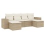 Gartensofa-Set mit Kissen, 6-teilig, beiges synthetisches Rattan von , Gartensets - Ref: Foro24-3255255, Preis: 472,36 €, Rab...