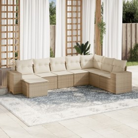 Gartensofa-Set mit beigen Kissen 8 Stück PE-Rattan von , Gartensets - Ref: Foro24-3255295, Preis: 597,99 €, Rabatt: %