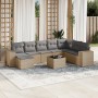 9-teiliges Gartensofa-Set mit beigen synthetischen Rattankissen von , Gartensets - Ref: Foro24-3255306, Preis: 648,61 €, Raba...