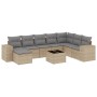 9-teiliges Gartensofa-Set mit beigen synthetischen Rattankissen von , Gartensets - Ref: Foro24-3255306, Preis: 648,61 €, Raba...