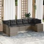 7-piece garden sofa set with gray PE rattan cushions by , Garden sets - Ref: Foro24-3255327, Price: 499,97 €, Discount: %