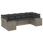 7-piece garden sofa set with gray PE rattan cushions by , Garden sets - Ref: Foro24-3255327, Price: 499,97 €, Discount: %