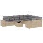 Gartensofa-Set mit beigen Kissen, 10-teilig, synthetisches Rattan von , Gartensets - Ref: Foro24-3255386, Preis: 773,30 €, Ra...