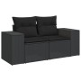 Gartensofa-Set 10-teilig mit schwarzen synthetischen Rattankissen von , Gartensets - Ref: Foro24-3255402, Preis: 689,06 €, Ra...