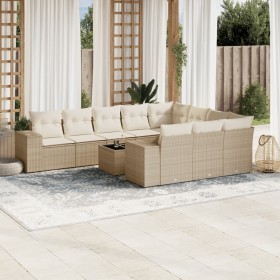 11-teiliges Gartensofa-Set mit beigen synthetischen Rattankissen von , Gartensets - Ref: Foro24-3255435, Preis: 814,23 €, Rab...