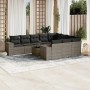 11-teiliges Gartensofa-Set und graue synthetische Rattankissen von , Gartensets - Ref: Foro24-3255437, Preis: 717,99 €, Rabat...