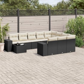 11-teiliges Gartensofa-Set und schwarze synthetische Rattankissen von , Gartensets - Ref: Foro24-3255463, Preis: 672,18 €, Ra...