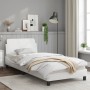 Bed frame with headboard white synthetic leather 80x200cm by , Beds and slatted bases - Ref: Foro24-373079, Price: 113,27 €, ...