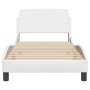 Bed frame with headboard white synthetic leather 80x200cm by , Beds and slatted bases - Ref: Foro24-373079, Price: 113,27 €, ...