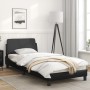 Bed frame with headboard black synthetic leather 90x190 cm by , Beds and slatted bases - Ref: Foro24-373098, Price: 106,99 €,...