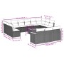 14-teiliges Gartensofa-Set mit schwarzen synthetischen Rattankissen von , Gartensets - Ref: Foro24-3226462, Preis: 848,45 €, ...