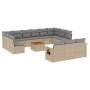 Gartensofa-Set 14-teilig und beige synthetische Rattankissen-Mischung von , Gartensets - Ref: Foro24-3257137, Preis: 964,82 €...