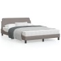 Bed frame with headboard in taupe gray fabric 120x200 cm by , Beds and slatted bases - Ref: Foro24-373149, Price: 166,10 €, D...