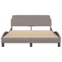 Bed frame with headboard in taupe gray fabric 120x200 cm by , Beds and slatted bases - Ref: Foro24-373149, Price: 166,10 €, D...