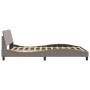 Bed frame with headboard in taupe gray fabric 120x200 cm by , Beds and slatted bases - Ref: Foro24-373149, Price: 166,10 €, D...