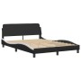 Estructura cama cabecero cuero sintético negro blanco 120x200cm de , Camas y somieres - Ref: Foro24-373163, Precio: 135,35 €,...