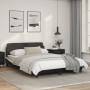 Black white synthetic leather headboard bed frame 120x200cm by , Beds and slatted bases - Ref: Foro24-373163, Price: 135,36 €...