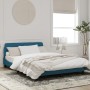 Bed frame with blue velvet headboard 120x200 cm by , Beds and slatted bases - Ref: Foro24-373156, Price: 162,77 €, Discount: %