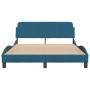 Bed frame with blue velvet headboard 120x200 cm by , Beds and slatted bases - Ref: Foro24-373156, Price: 162,77 €, Discount: %