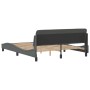 Bed frame with headboard dark gray fabric 160x200 cm by , Beds and slatted bases - Ref: Foro24-373206, Price: 144,38 €, Disco...