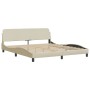 Estructura de cama con cabecero de tela color crema 160x200 cm de , Camas y somieres - Ref: Foro24-373210, Precio: 176,99 €, ...