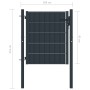 Puerta de valla de PVC y acero gris antracita 100x81 cm de vidaXL, Puertas de jardín - Ref: Foro24-145232, Precio: 125,31 €, ...