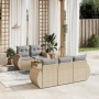 Gartensofa-Set mit Kissen, 6-teilig, beiges synthetisches Rattan von , Gartensets - Ref: Foro24-3224890, Preis: 498,94 €, Rab...