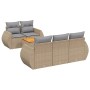 Gartensofa-Set mit Kissen, 6-teilig, beiges synthetisches Rattan von , Gartensets - Ref: Foro24-3224890, Preis: 498,94 €, Rab...