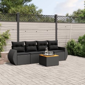 5-piece garden furniture set and black synthetic rattan cushions by , Garden sets - Ref: Foro24-3257210, Price: 328,59 €, Dis...