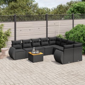 8-teiliges Gartensofa-Set und schwarze synthetische Rattankissen von , Gartensets - Ref: Foro24-3257259, Preis: 608,34 €, Rab...