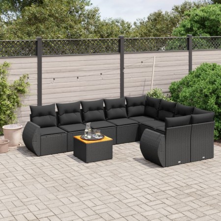 8-teiliges Gartensofa-Set und schwarze synthetische Rattankissen von , Gartensets - Ref: Foro24-3257259, Preis: 588,70 €, Rab...