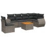 7-piece garden sofa set with gray PE rattan cushions by , Garden sets - Ref: Foro24-3257362, Price: 464,91 €, Discount: %