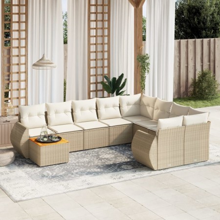 Garden sofa set with beige cushions 10 pieces synthetic rattan by , Garden sets - Ref: Foro24-3257500, Price: 839,99 €, Disco...