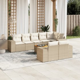 9-teiliges Gartensofa-Set mit beigen synthetischen Rattankissen von , Gartensets - Ref: Foro24-3257864, Preis: 751,99 €, Raba...