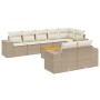 Set de sofás de jardín 9 pzas con cojines ratán sintético beige de , Conjuntos de jardín - Ref: Foro24-3257864, Precio: 769,4...