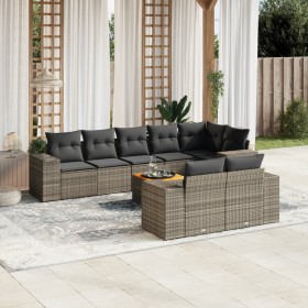 9-piece garden furniture set and gray synthetic rattan cushions by , Garden sets - Ref: Foro24-3257866, Price: 667,34 €, Disc...