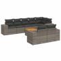 9-teiliges Gartenmöbel-Set und graue synthetische Rattankissen von , Gartensets - Ref: Foro24-3257866, Preis: 667,34 €, Rabat...