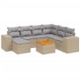 Gartensofa-Set mit beigen Kissen 8 Stück PE-Rattan von , Gartensets - Ref: Foro24-3257893, Preis: 598,12 €, Rabatt: %